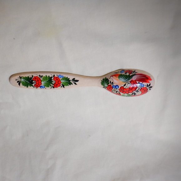 Hand Painted UKRAINIAN SPOON - 11 Inches in Length - Picture 2 of 4